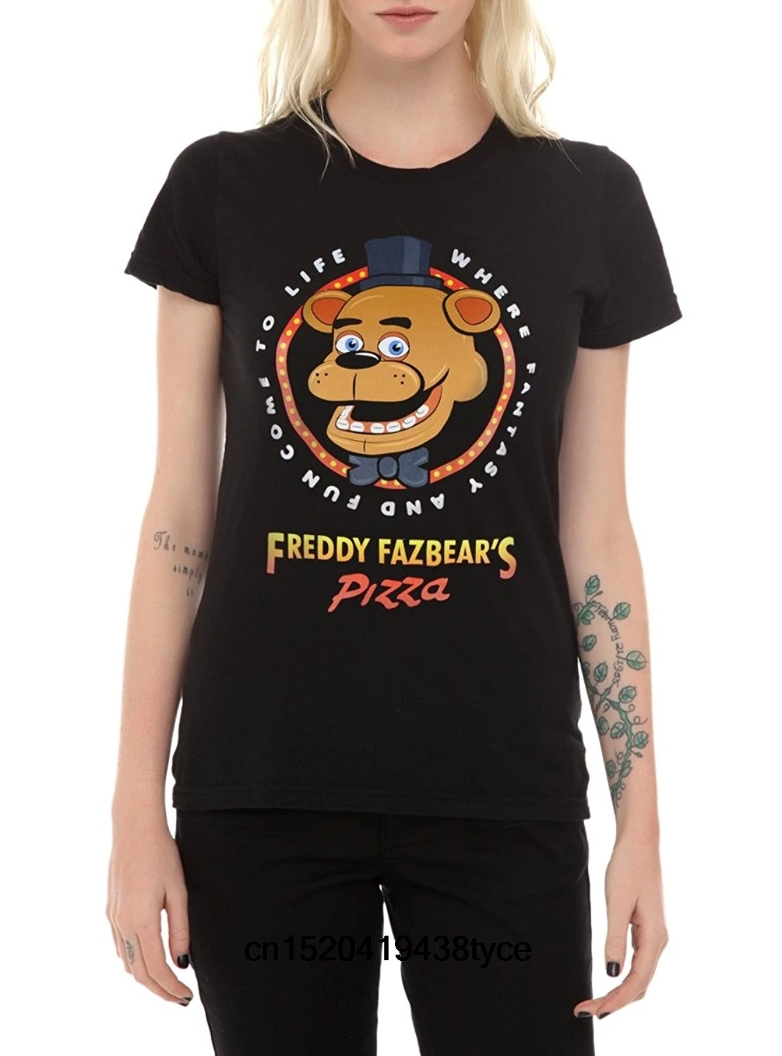 Fashion Women's T-Shirt Five Nights At Freddy's Freddy Fazbear's Pizza Girls Women Casual Shirt | Мужская одежда