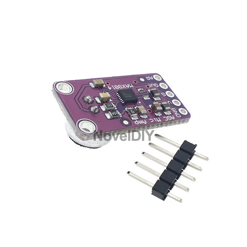MAX9814 Microphone Amplifier Board Module Auto Gain Max 40dB/50dB/60dB Frequency 20Hz - 20 KHz 2.7V-5.5V With Pins for Arduino |