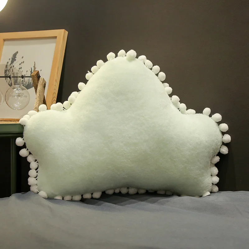 Армейский зеленый Lucky Boy Sunday Cloud Moon Star Crown Plush Pillow Soft Cushion Kids Pillow Sofa Home Decor Birthday Gift - Цвет: Армейский зеленый
