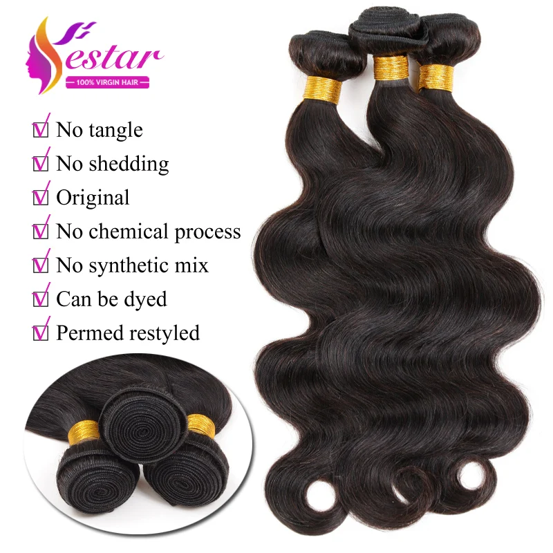 Soul Queen Продукт Волос Индийский Объемная Волна 3 Связки Необработанные 7А