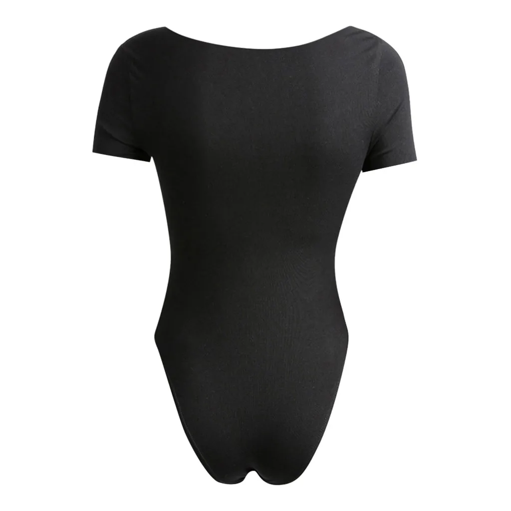 

Women Sexy Summer Bodycon Jumpsuit Swinwear Off Shoulder Beach Backless Round Collar Short Sleeve Elastic Bodysuit Jumpsuit