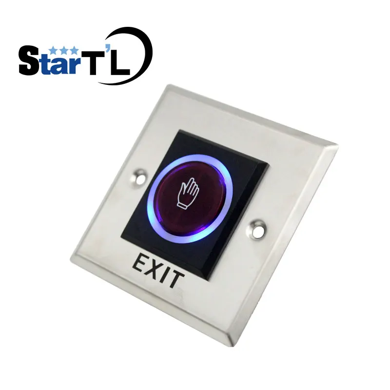 

NC/NO/COM Square No Touch Infrared Exit Button Metal Exit Push Release Button Switch For Door Access Control System