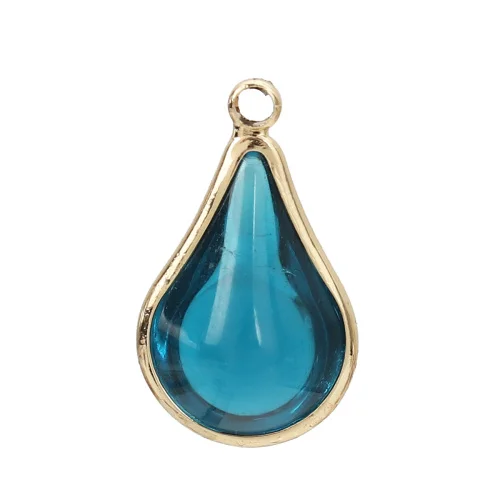 DoreenBeads модные медные и стеклянные подвески, Золотой Павлин, синие разноцветные шармы 18 мм x 10 мм(6/" x 3/8")-17 мм x 10 мм, 5 шт - Окраска металла: 1