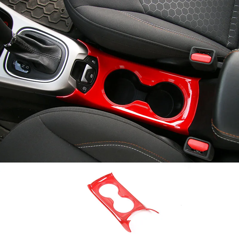 

SHINEKA Car Interior Central Water Cup Holder Panel Frame Trim Cover For Jeep Compass 2017+