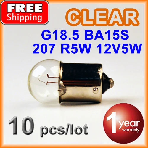 Flytop 10 шт. G18.5 BA15S 12V5W 207 R5W ясно Стекло C2R нити задние фонари автомобиль миниатюрный