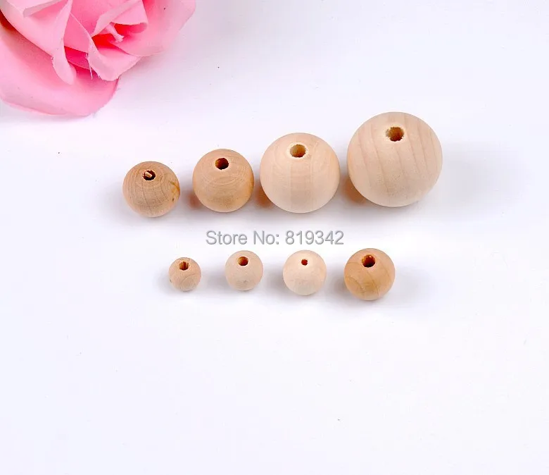 Оптовые продажи деревянные бусины натурального цвета круглые