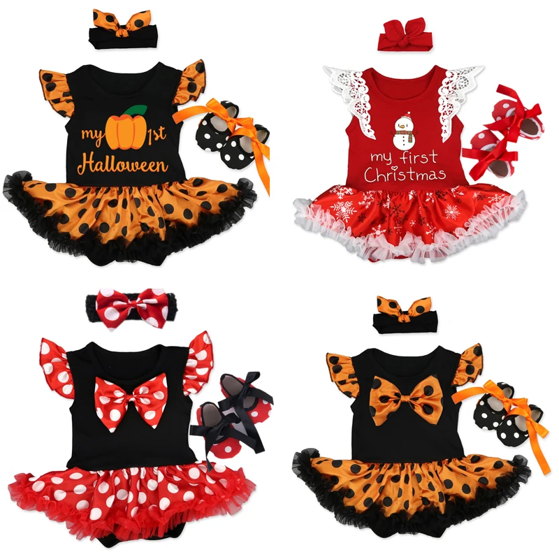 Мой первый Рождественский костюм на Хэллоуин для маленьких девочек одежда