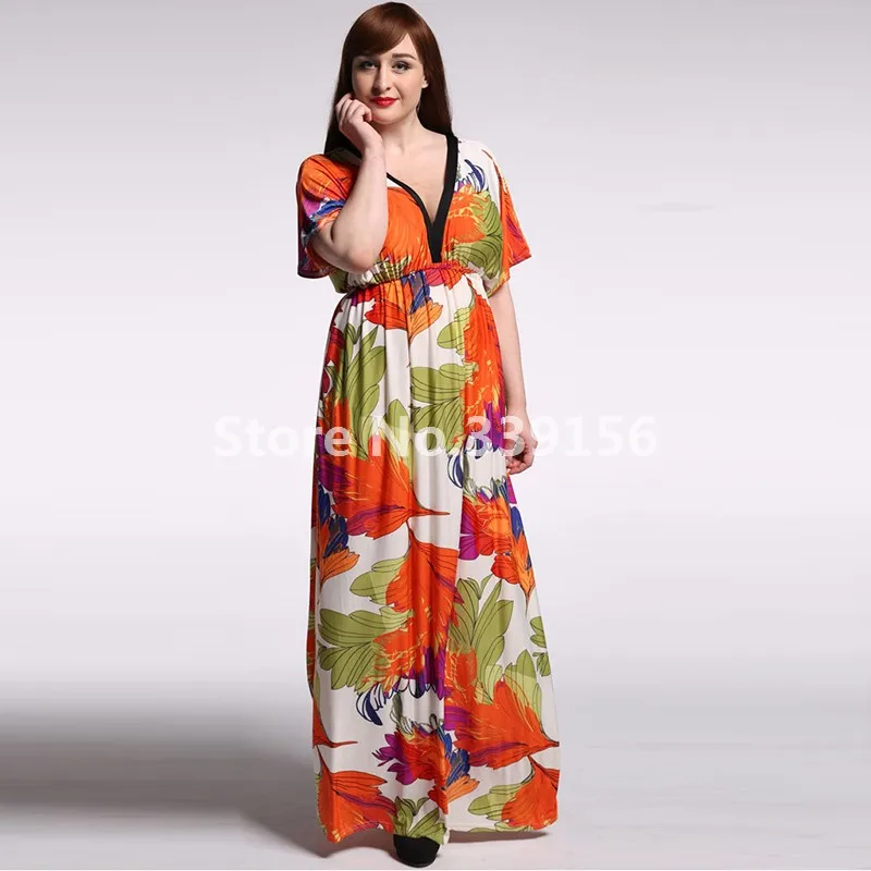 2017 новый летняя мода пляж dress отпечатано синий/красный 6xl чешские свободные плюс