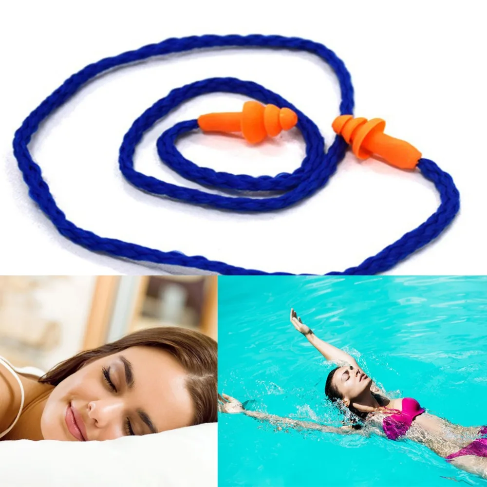 Мягкие Силиконовые Затычки со шнуром для ушей защита многоразовая Защита слуха