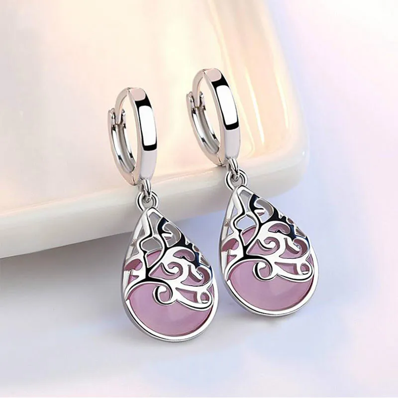 

925 Sterling Silver Moonlight Opal Tears Totem Drop Earrings Gift For Women Jewelry Wholesale Drop Shipping No Fade