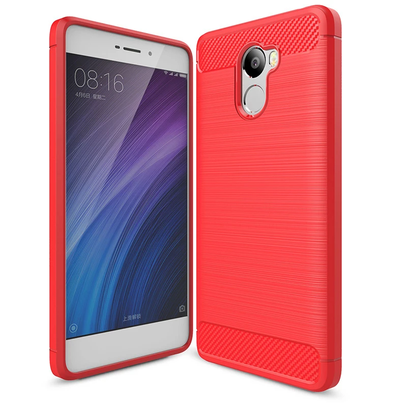 Роскошный чехол из углеродного волокна для Xiaomi Redmi 5 5A 5 Plus 4 Pro 4A 3S Redmi Note 4 3 Pro 4X Xiaomi 6 сотовый телефон противоударный чехол - Цвет: Красный