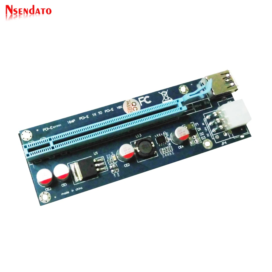 Riser Card Extender SATA PCI-E 1X To 16X Express with LED Lights USB3.0 Cable 15 Pin to 6 | Компьютеры и офис