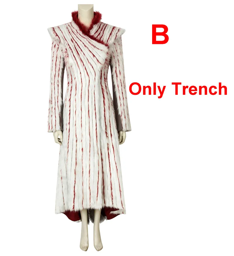 CostumeBuy костюм для косплея из Игры престолов 8 сезон Дракон матери Дейенерис Таргариен костюм средневековый женский костюм Тренч L920 - Цвет: B Only Trench