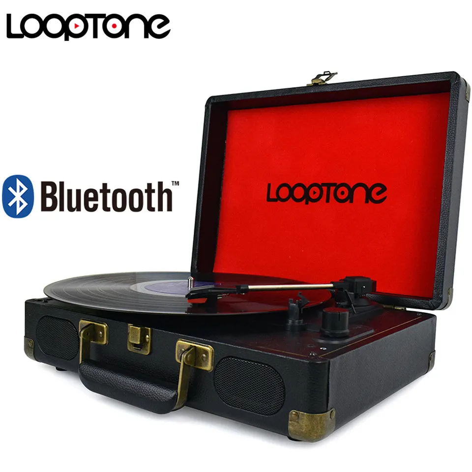 LoopTone Bluetooth портативный чемодан usb зарядный порт проигрыватель виниловых