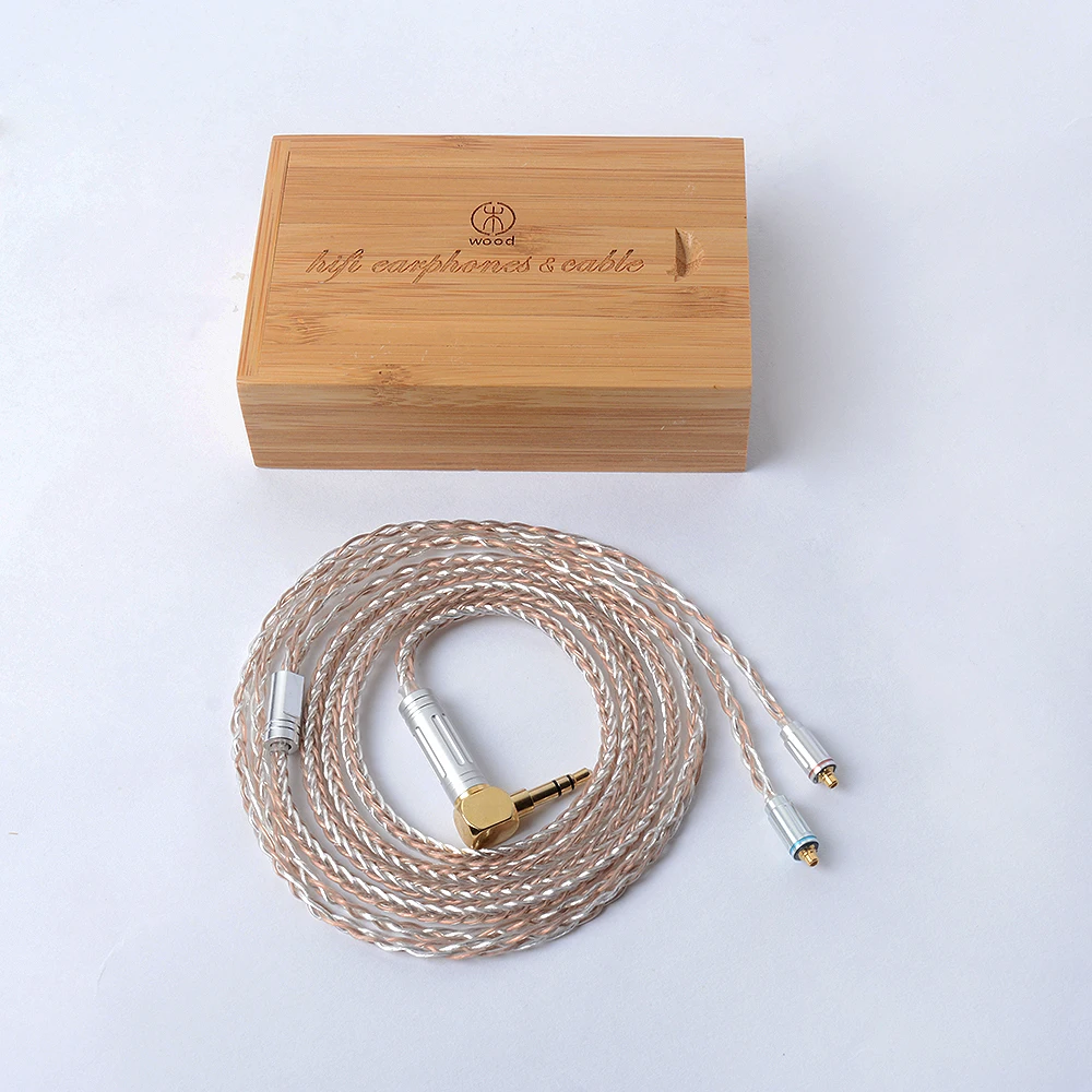 Кабель OKCSC MMCX с 8 ядрами 7N одним кристаллом посеребренный и медный для Shure SE846 SE535
