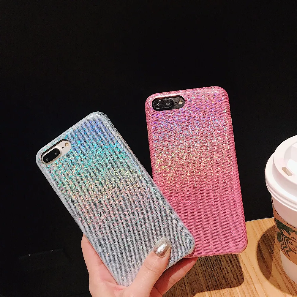 Laser aurora Glossy Total package side very soft and ultrathin For iphone 6 6p 6s 6sp 7 8 7P 8P X XS Max XR Phone Case |