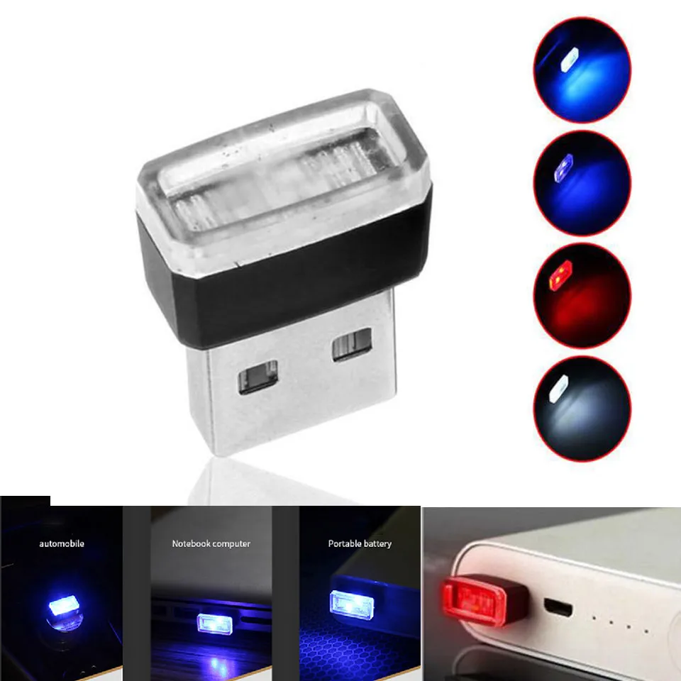Автомобильный Стайлинг USB LED атмосферная лампа модная 5 видов цветов авто