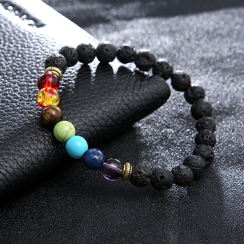 Браслет из натурального вулканического камня в винтажном стиле|bracelet energy|yoga