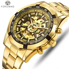 Мужские механические часы-скелетоны FORSINING, повседневные спортивные водонепроницаемые классические деловые наручные часы для мужчин