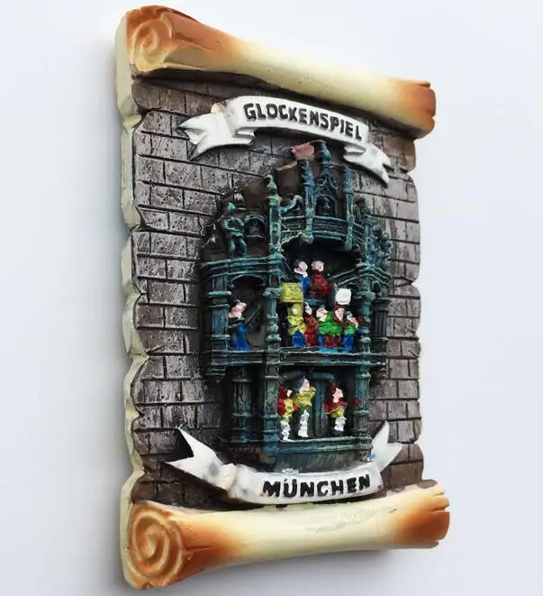 Glockenspiel Munich немецкий туристический сувенир для путешествий 3D резиновый магнит на