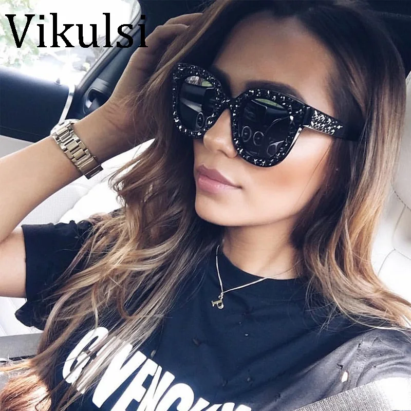 2018 винтажные Квадратные Солнцезащитные очки кошачий глаз женские большие