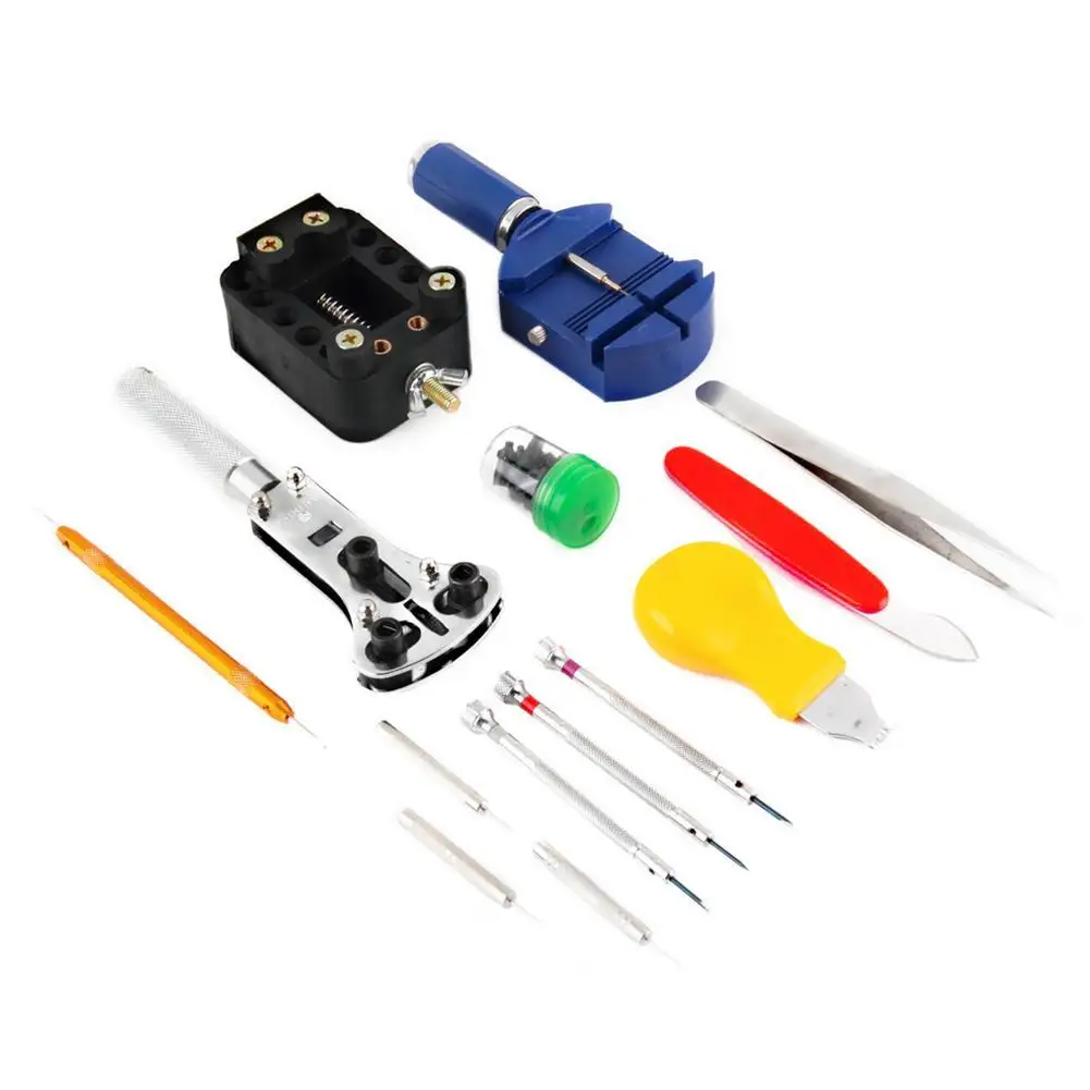 144 шт. набор инструментов для ремонта часов чехол шпатель штопор отвертка