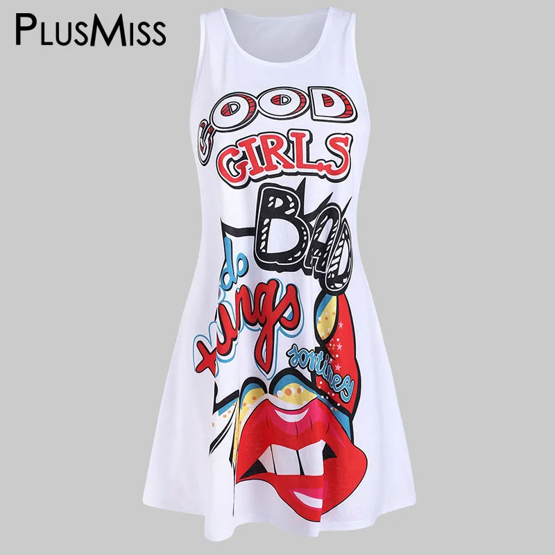 PlusMiss плюс размер XXXXL с графическим принтом модные летние длинные топики женская