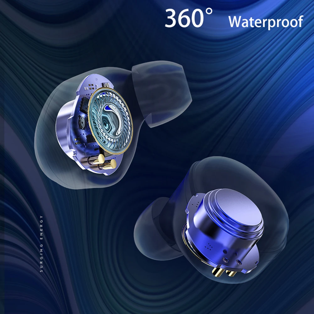 Bluetooth 5 0 TWS беспроводная гарнитура 3000 мАч Беспроводная зарядка 6D стерео HIFI 360
