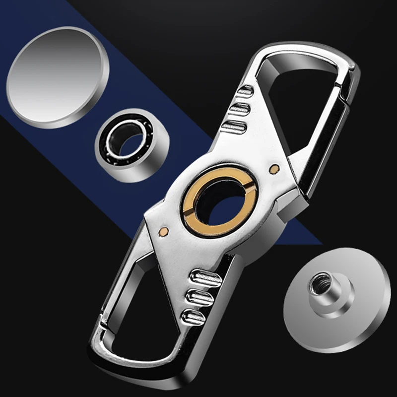 

Car Accessories for Ford Mustang Hyundai Geely Lada Mini Cooper Yamaha Honda Jaguar Fingertip gyro Rotatable Keychain Key Holder