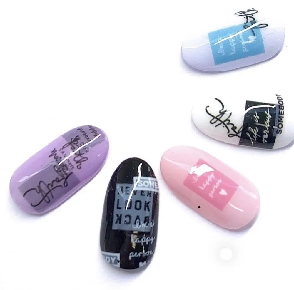 

Newest HANYI- 318 lable design 3d nail manicure stamping back glue nail decal decoration design nail art tools