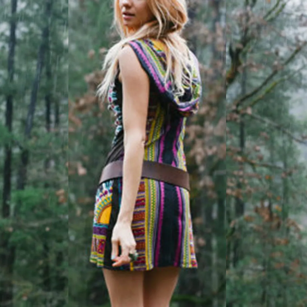 Женское платье с цифровым принтом приталенное модное капюшоном Vestidos de fiesta