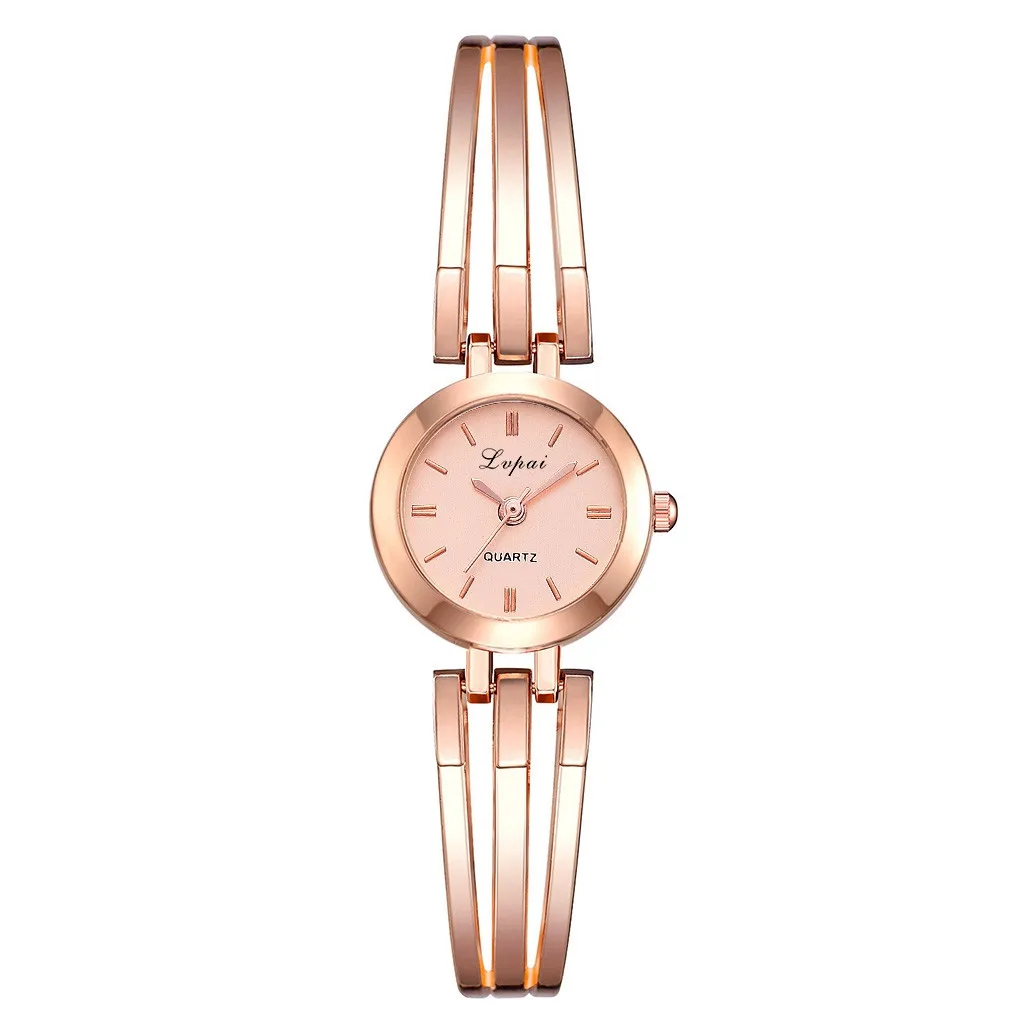 Популярные повседневные Женские модные очаровательные часы с золотым круглым