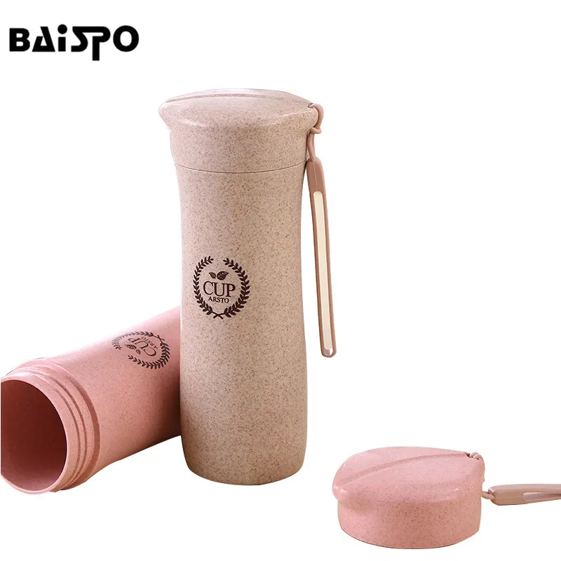 Портативные непротекаемые чашки BAISPO для студентов 360 мл пшеничная солома простые