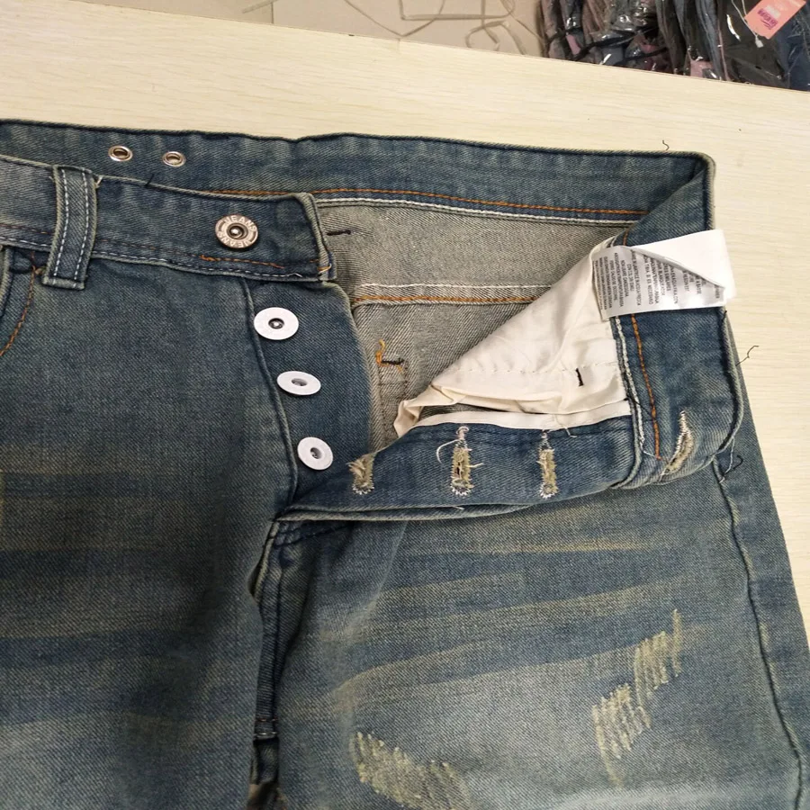 Men Jeans Hole Ripped Stretch Destroyed Homme Masculino Fashion Design Skinny Jean For Male Pants