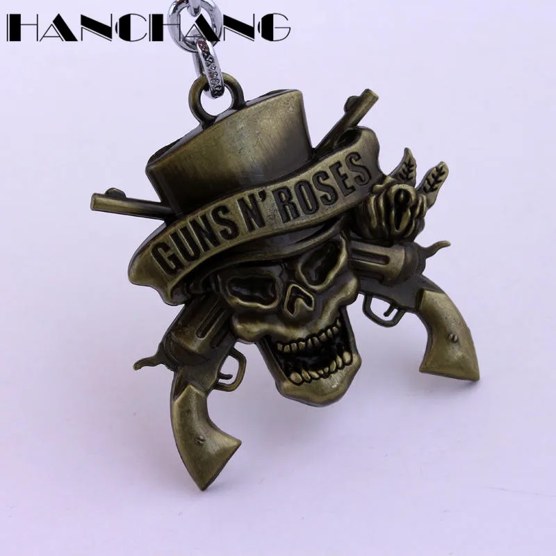 Аксессуары HANCHANG брелок музыкальной группы Guns N 'Roses с логотипом черепа смерти