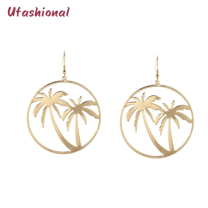 Длинные висячие серьги букле Oreille Европейская мода бижутерии кокосовое подвеска