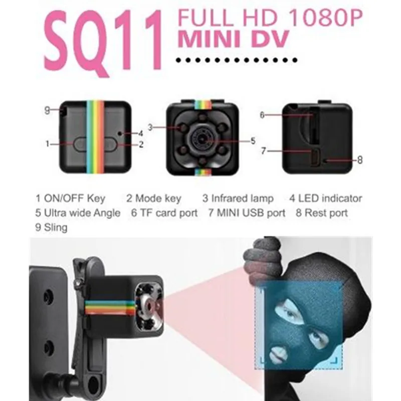 Sansnail sq11 мини камера HD 1080P сенсор ночное видение видеокамера движения DVR микро