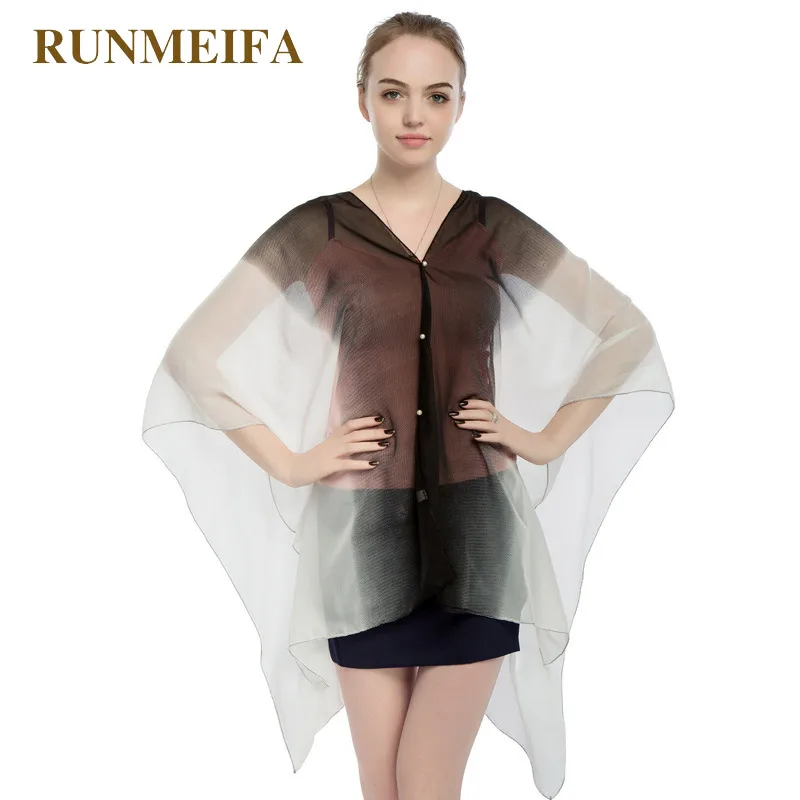 Модные пляжные шали RUNMEIFA женские купальники пляжная накидка прозрачный