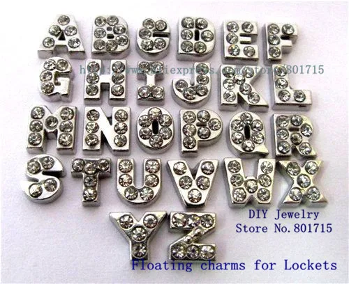 26 шт сплав и горный хрусталь плавающие живые амулеты буквы 5 8 мм для жизни