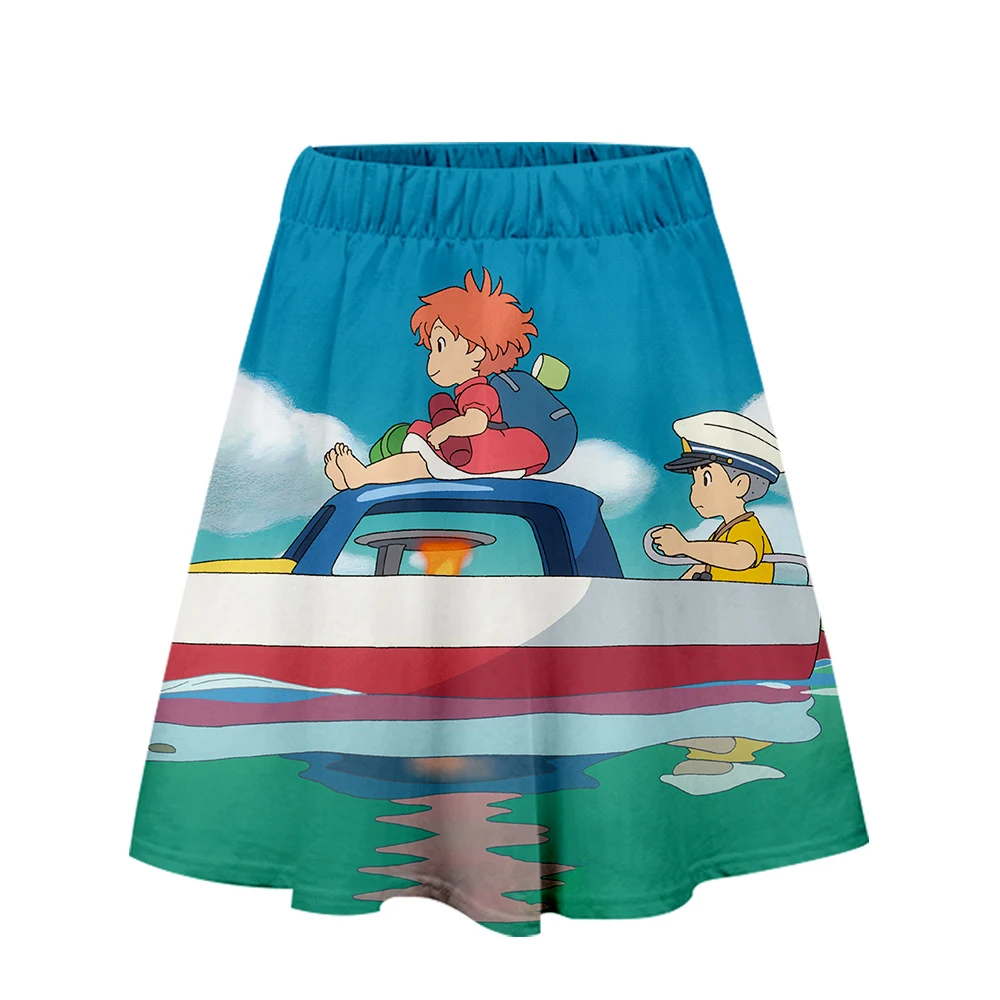 3D Ponyo на скале Для женщин юбка Кей-поп Харадзюку 2019 летние юбки женские дышащие