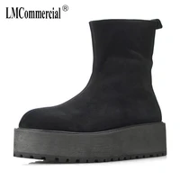 genuine leather high heeled riding boots mens zipper cashmere cowhide breathable sneaker fashion autumn winter chelsea boots