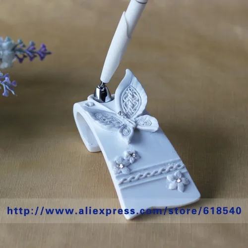 Бесплатная доставка белая бабочка набор ручек для Свадьбы Свадебные украшения