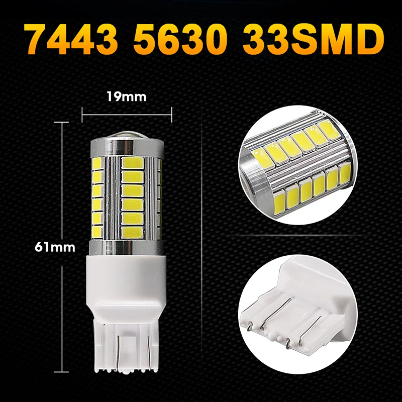 Roadot 10x Белый 7443 7440 T20 33 SMD RV Кемпер указатель поворота Стоп сигнал лампы 12 V 24 стоп