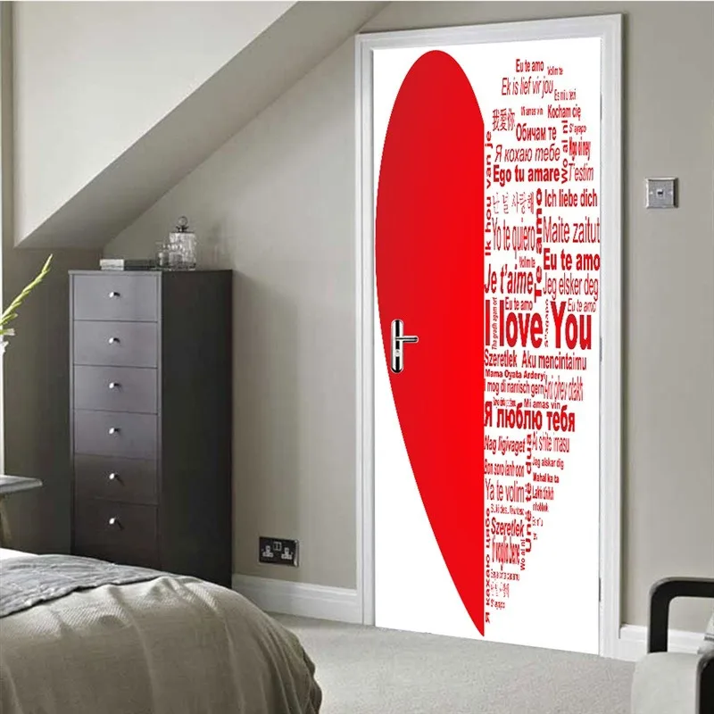 Индивидуальные Романтические наклейки на двери Креативный дизайн Love You