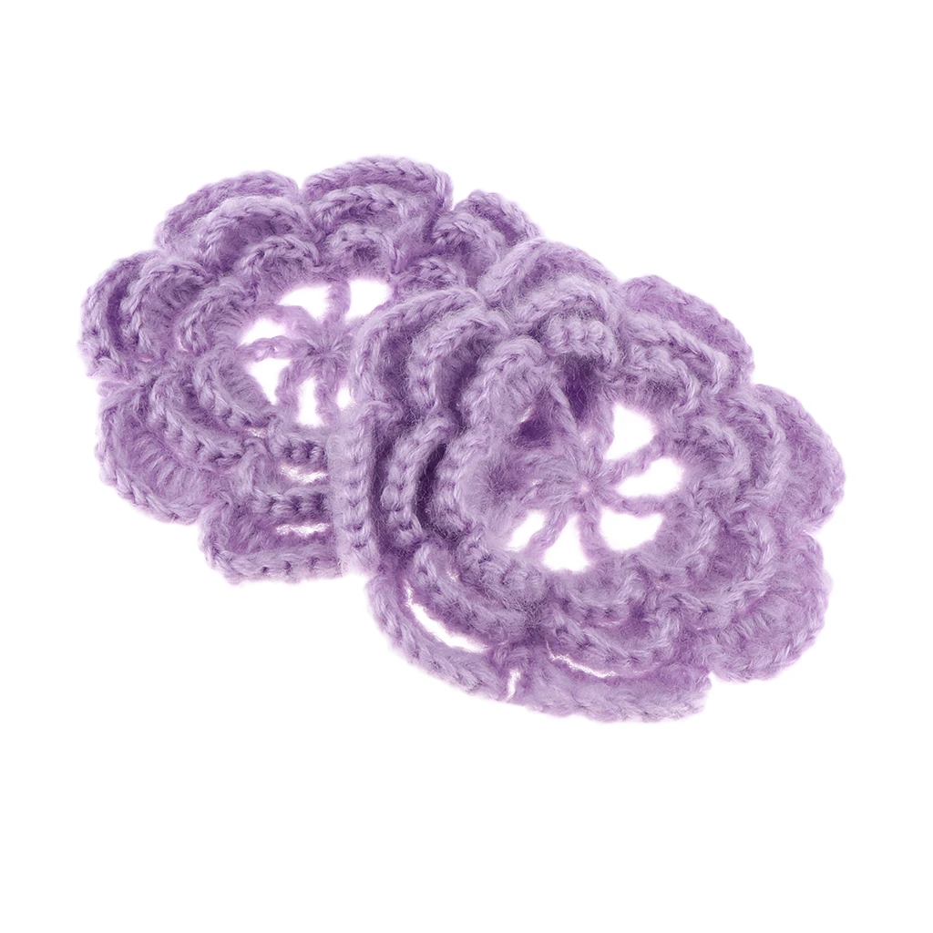 2Pcs Handmade Large Crochet Flowers Crafts Embellishment Applique DIY | Дом и сад
