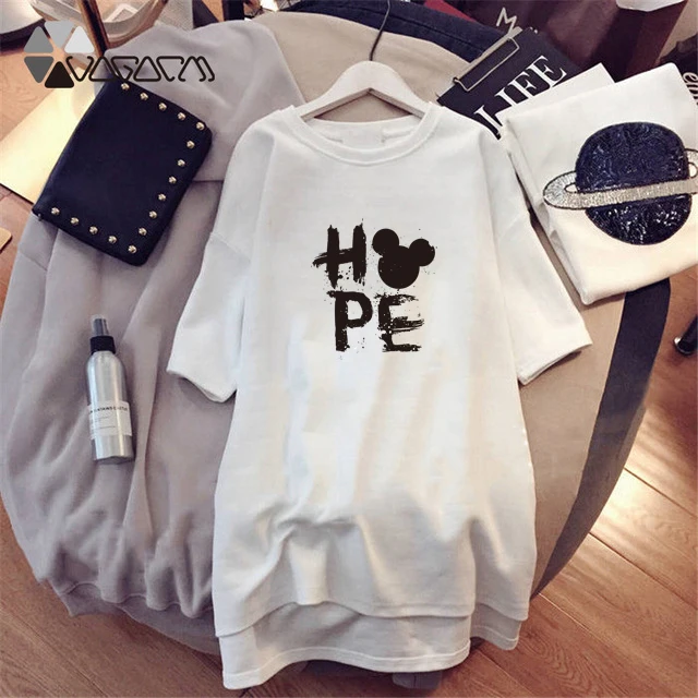 White6 Женское платье с принтом Минни, Одежда Harajuku, мини-платья, свободное черное Повседневное платье с героями мультфильмов, большой размер, модное платье 4XL Mujer - Цвет: White6
