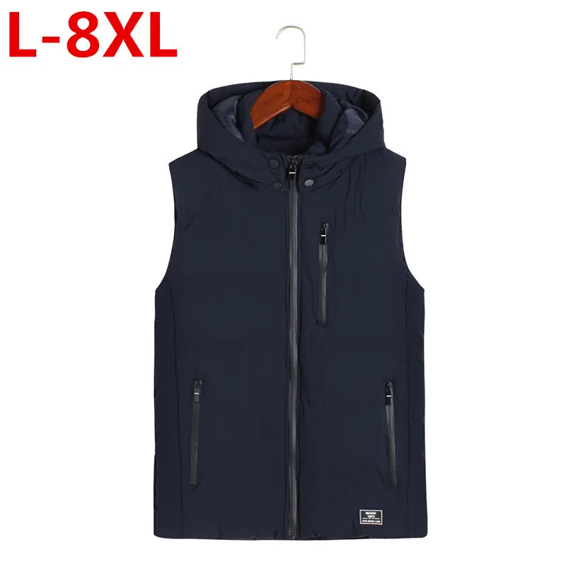 Новые Большие размеры 8XL 7XL Для мужчин хлопчатобумажный жилет зима модные куртка