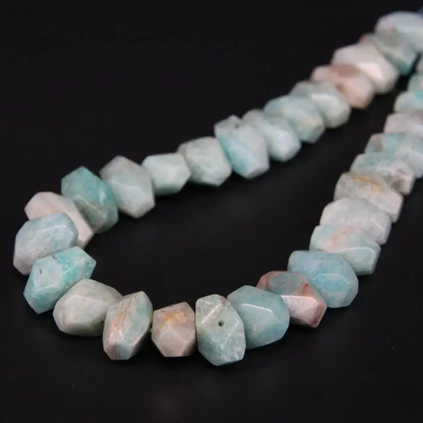 Натуральный перуанский Амазонит ограненные бусины-самородки незакрепленные