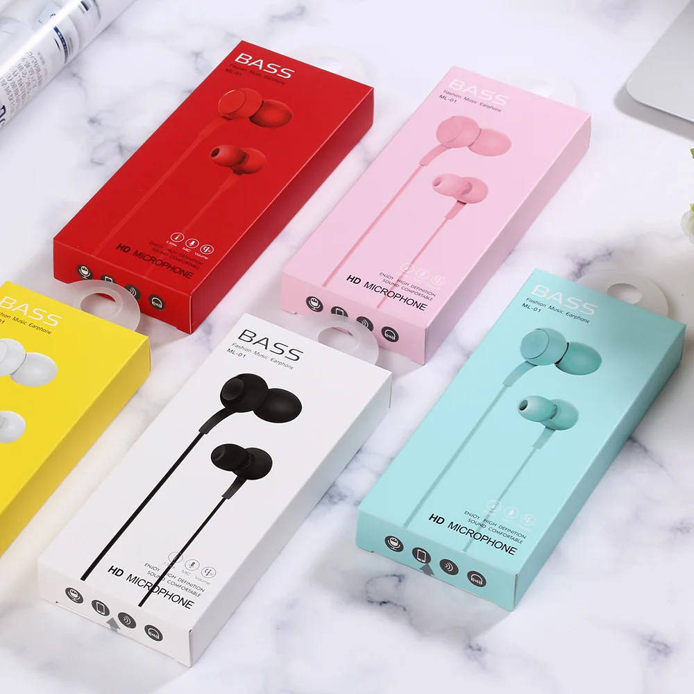 KISSCASE Универсальные наушники карамельных цветов вкладыши с микрофоном проводные