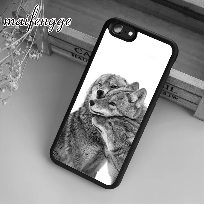 Maifengge Волчья упаковка волков привязанный семейный чехол для iPhone 5 6 s 7 8 plus 11 12 Pro X XR